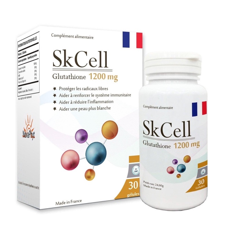 [ CHÍNH HÃNG] SK Cell  Viên uống glutathion trắng da  Pháp 30viên
