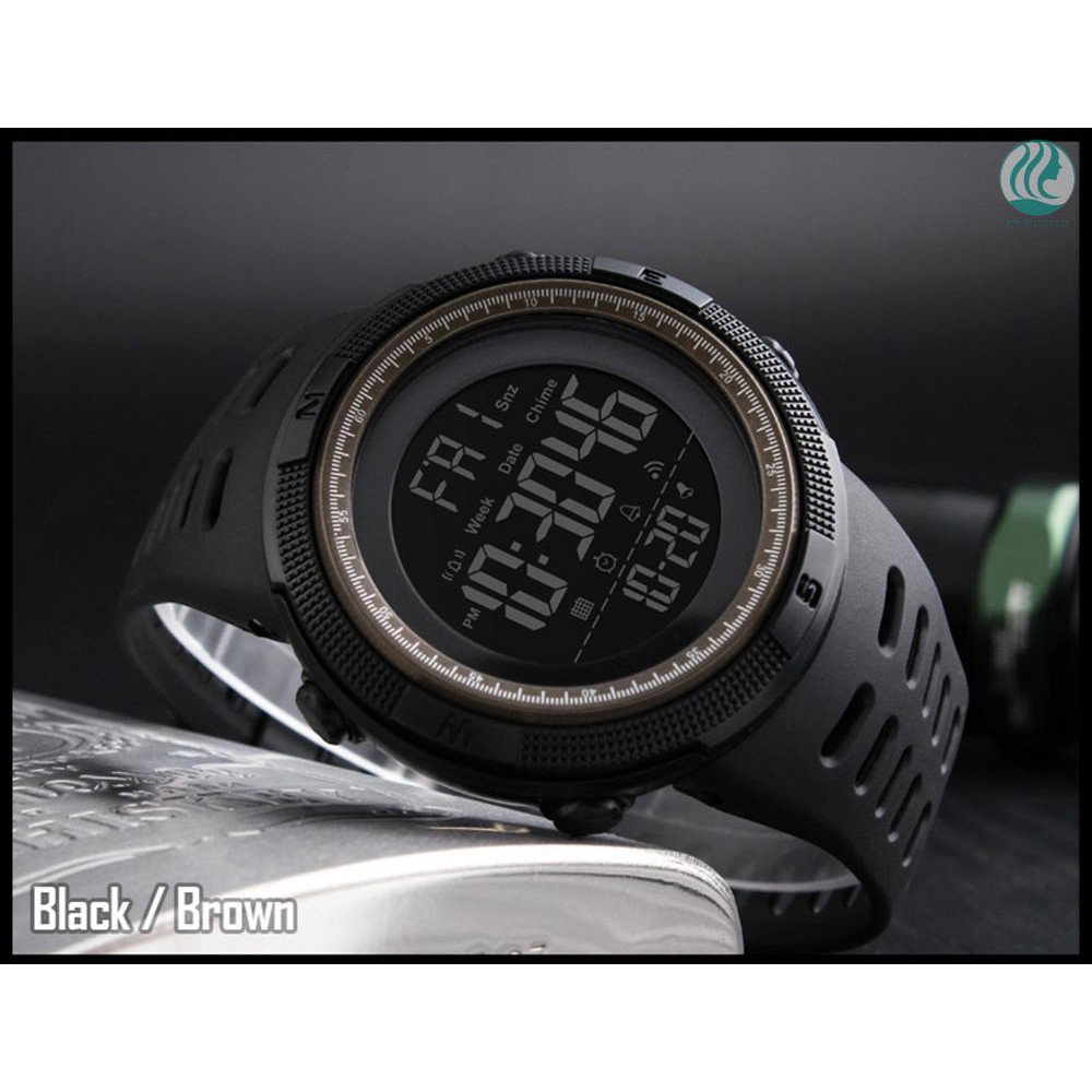 🌱SKMEI Men Sports Watches Countdown Double Time Watch Alarm Chronograph Digital Wristwatches 50M Waterproof Relog
