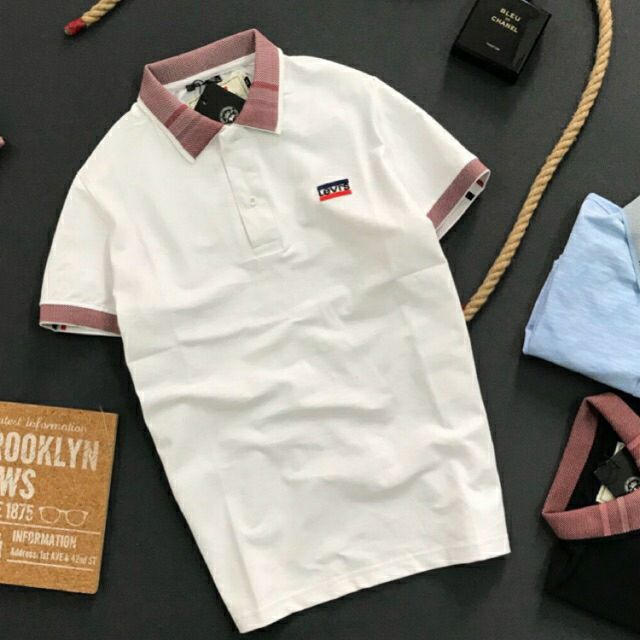 Áo thun nam cổ bẻ phối sọc TD0006 | BigBuy360 - bigbuy360.vn