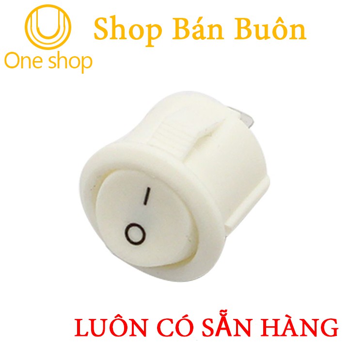 Công Tắc Tròn Nhỏ Màu Trắng Bập Bênh KCD1-103