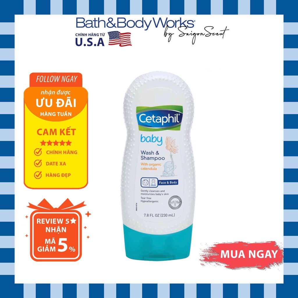 Sữa tắm gội toàn thân Cetaphil Baby (230mL)