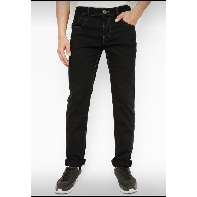 Quần Jeans Cotton Vĩnh Tiến Cao Cấp QB559 Đen Trơn