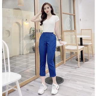 Quần Jean lỡ baggy (vải jean lụa co giãn, cạp chun)