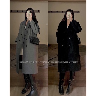 Áo khoác dạ dáng dài chần phao HQ the.sweaterweather TSW
