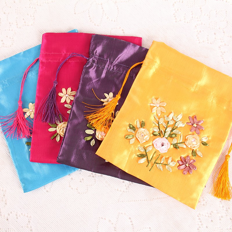 Túi Thơm Thêu Dây Ruy Băng Vải Lụa Phong Cách Trung Hoa