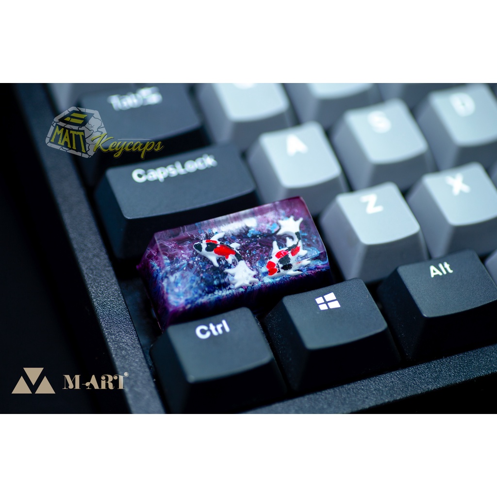 Keycap artisan cá koi 2U trang trí bàn phím cơ