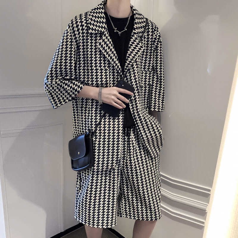 Hàng Có Sẵn Miễn Phí Giao Hàng Miễn Phí Áo Khoác Suit Mỏng Dáng Rộng Phong Cách Hồng Kông Hàn Quốc Cho Nam