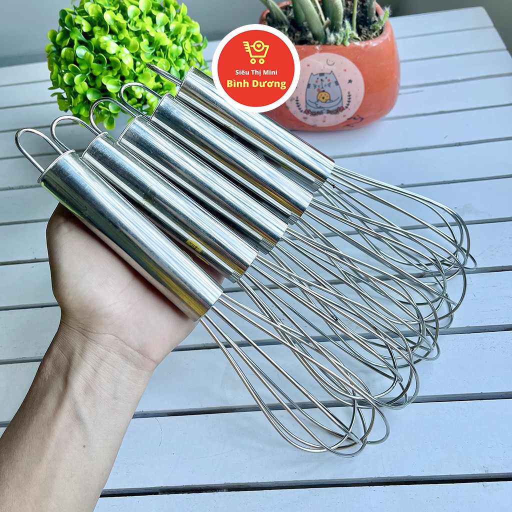 Cây đánh trứng cầm tay mini inox, que đánh trứng dụng cụ nhà bếp