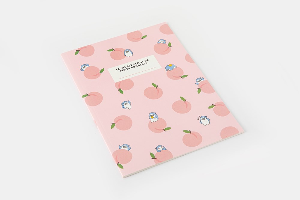 Tập Ghi Chú ARTBOX Hàn Quốc In Hình Quả Đào Mọng Hồng Và Cá Voi