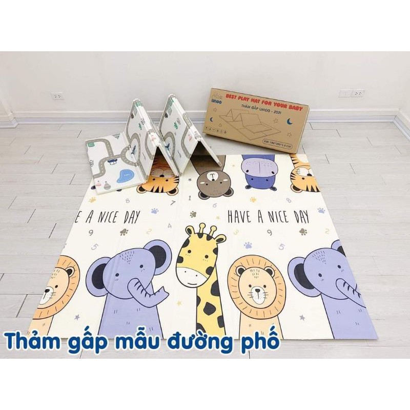 Thảm xốp gấp gọn chính hãng Umoo 1M8X2M mẫu cũ /mẫu mới 2021