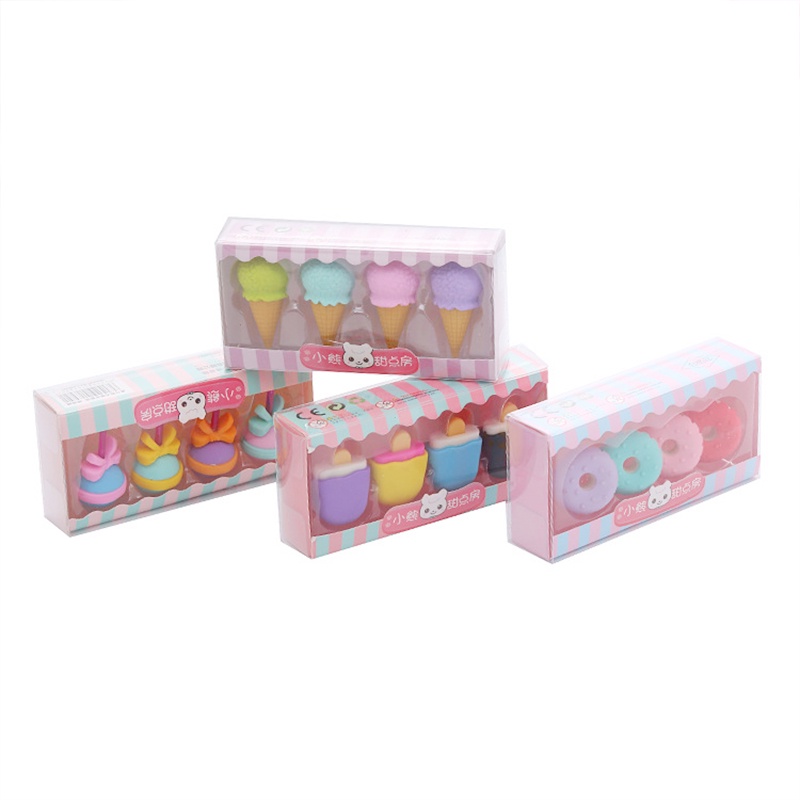 Cục Tẩy Hình Bánh Donut / Kem / Thức Ăn Mini Dễ Thương Vui Nhộn Dành Cho Bé Gái