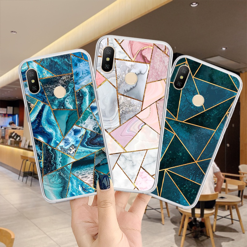 Ốp Điện Thoại Silicon Mềm Trong Suốt Họa Tiết Đá Hoa Cương Bảo Vệ Camera 300_1 Cho Xiaomi Redmi Note 6 7 Pro