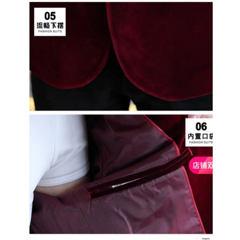 Áo khoác vest nam nhung thời trang