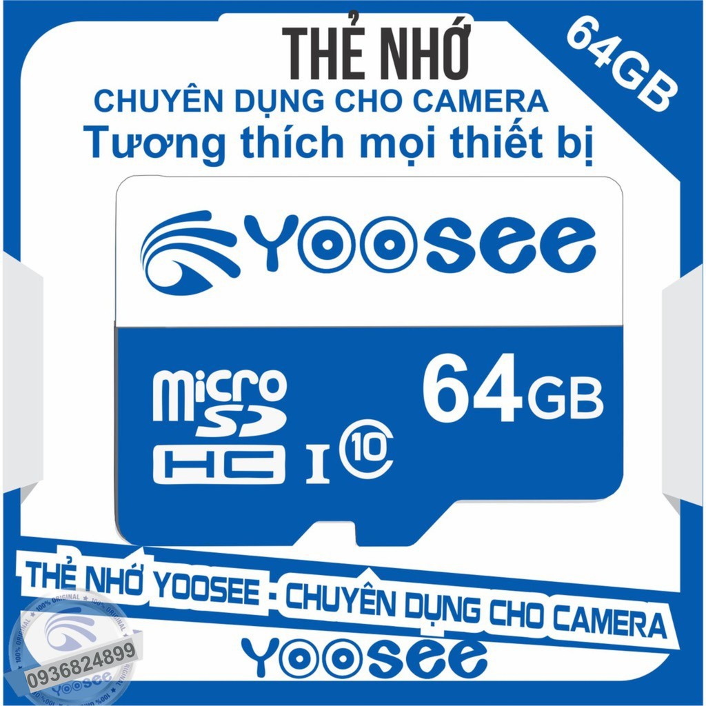 Thẻ Nhớ 64GB Yoosee Chính Hãng - Tốc Độ Cao Chuẩn Class10 1 Đổi 1 Trong 5 Năm