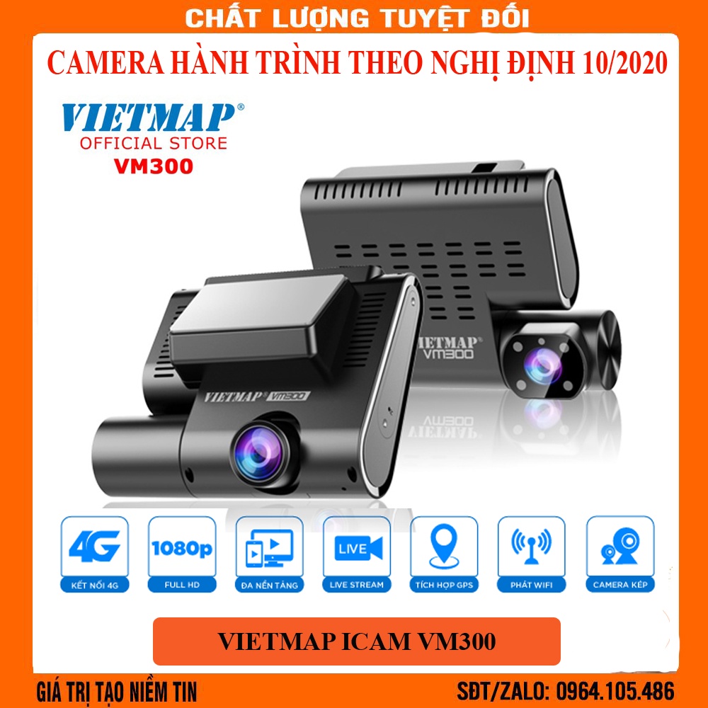 CAMERA THEO NGHỊ ĐỊNH 10/2020 VIETMAP ICAM VM300- MIỄN PHÍ DUY TRÌ DỊCH VỤ MÁY CHỦ NĂM ĐẦU TIÊN