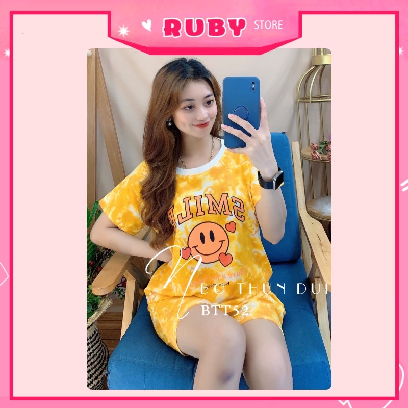 Set bộ nữ mặc nhà ❤️ Đồ bộ đùi thể thao chất thun mềm mịn Free Size Dưới 47KG ❤️ Rubystorevn