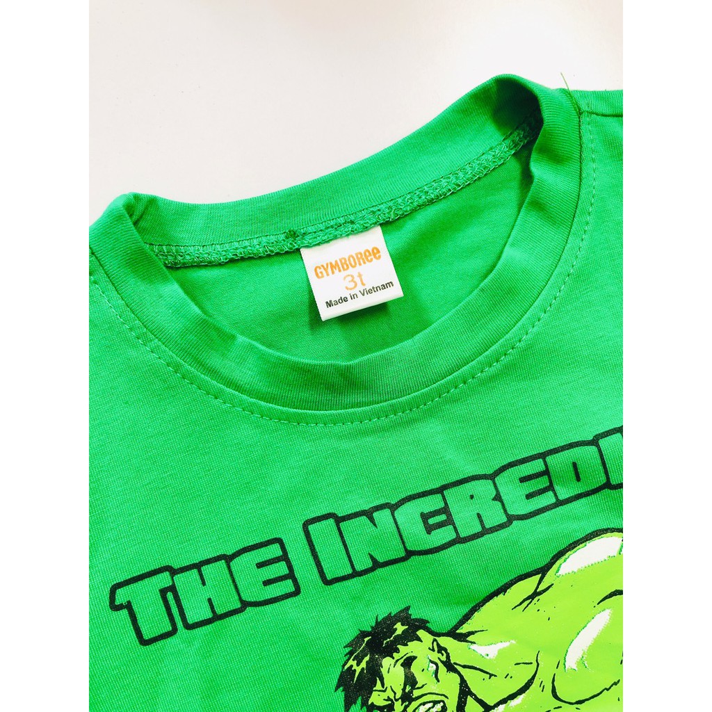 Bộ cộc tay cotton in hình siêu anh hùng cho bé trai 8kg đến 22kg