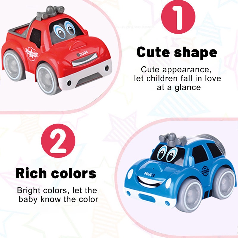 Đồ chơi mô hình ZHAN QI TOYS xe cảnh sát hoạt hình đáng yêu vui nhộn dành cho trẻ em