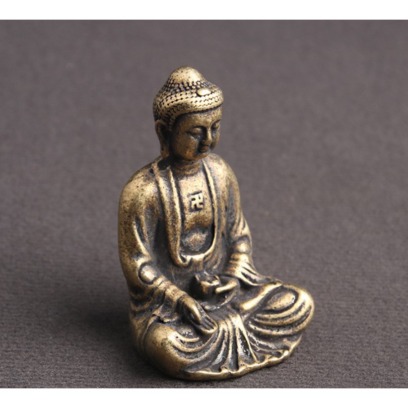 Tượng Phật Thích Ca  FREESHIPTượng Phật bằng đồng mini -Phụ kiện tiểu cảnh, bàn trà