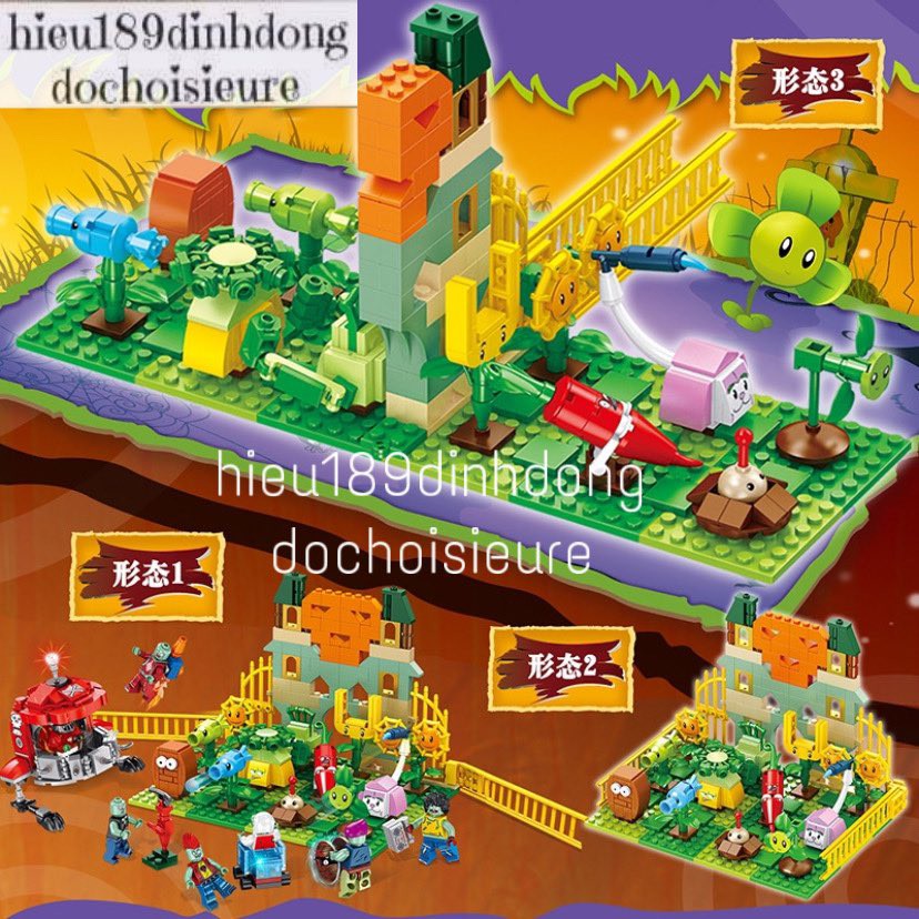 Lắp ráp xếp hình not Lego Plants vs Zombies hoa quả nổi giận jx90066 : trận chiến boss trùm cuối 606 mảnh