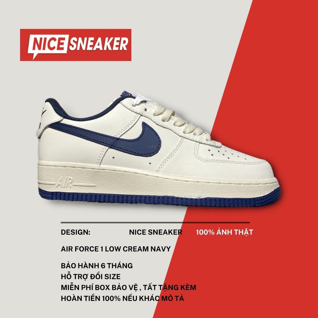 Giày Nike Air Force 1 Low 07 Cream White Navy Skate - Phiên bản high quality | Nice Sneaker .