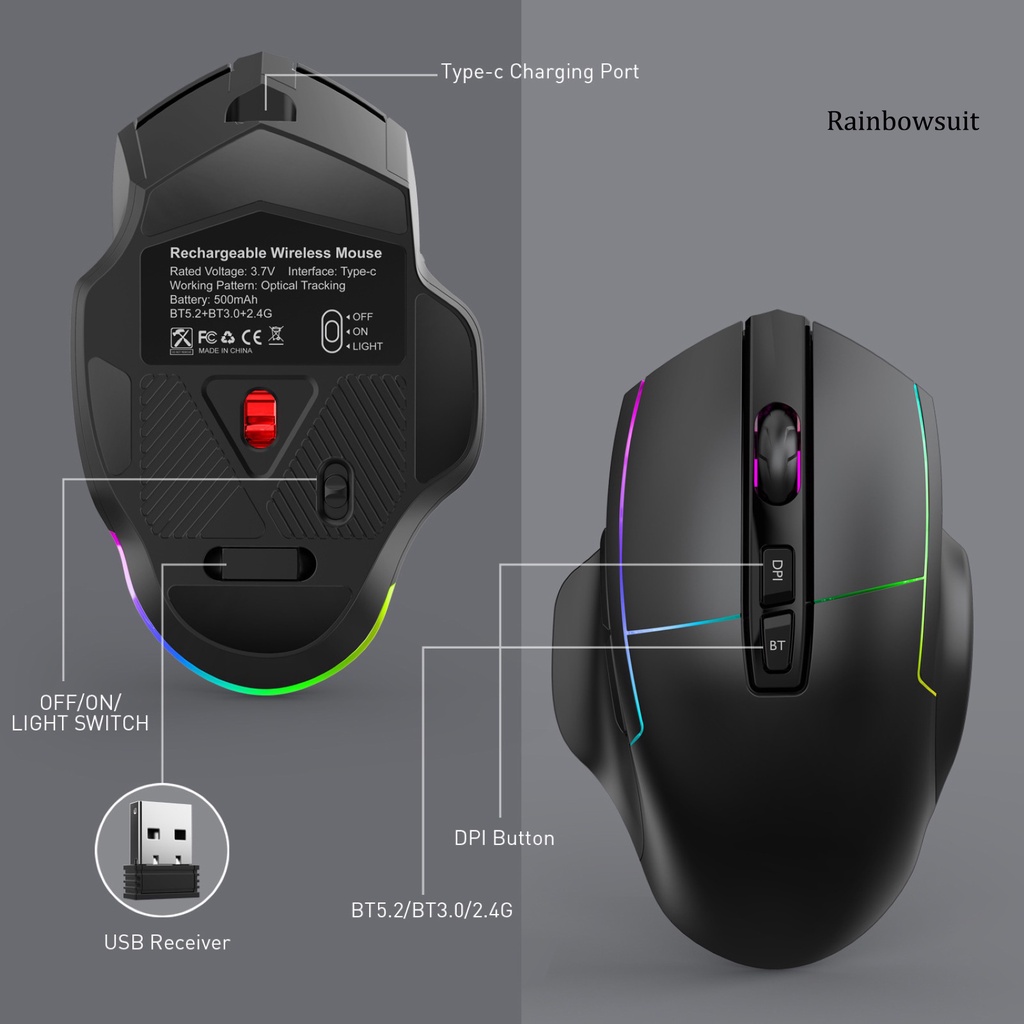 Chuột Không Dây Rb- X11 Bluetooth Cao Cấp Đa Năng Dành Cho Notebook