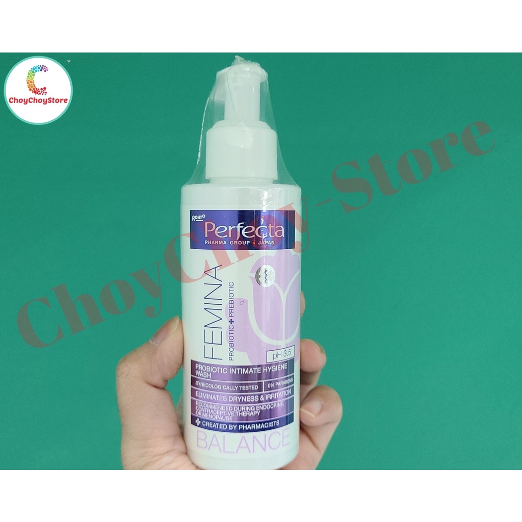 [TEM CTY] Dung dịch vệ sinh phụ nữ PERFECTA Femina Balance Probiotic 150ml Loại Bỏ Khô Rát