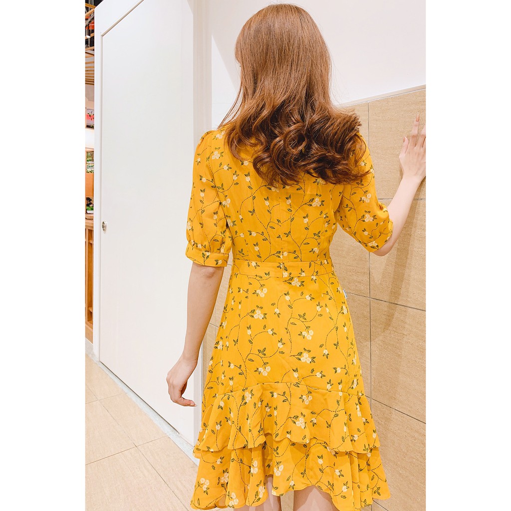 [Mã WABRWA15 giảm 15% đơn 300K] Đầm xòe ngắn tay vạt lệch 2 tầng bèo - 20Again - DEA0320 | BigBuy360 - bigbuy360.vn