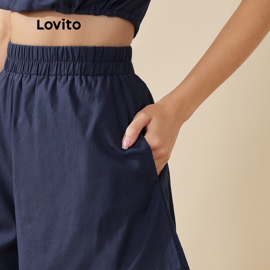 Lovito Quần Short Thun Trơn L20D1285 (Xanh Dương)
