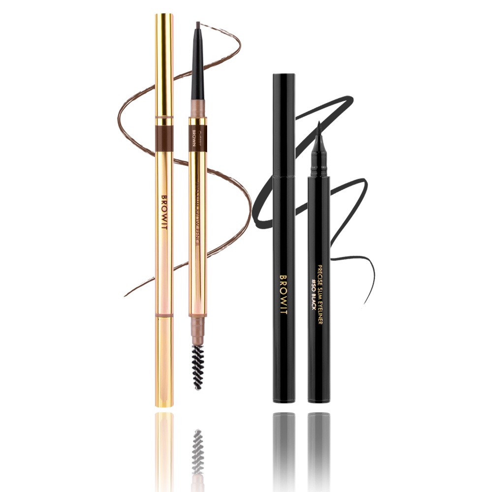 Chì Kẻ Mày + Mí Mắt 2 Trong 1 Dễ Kẻ Kháng Nước Tốt Browit Slim Eyeliner And Eyebrow Exclusive