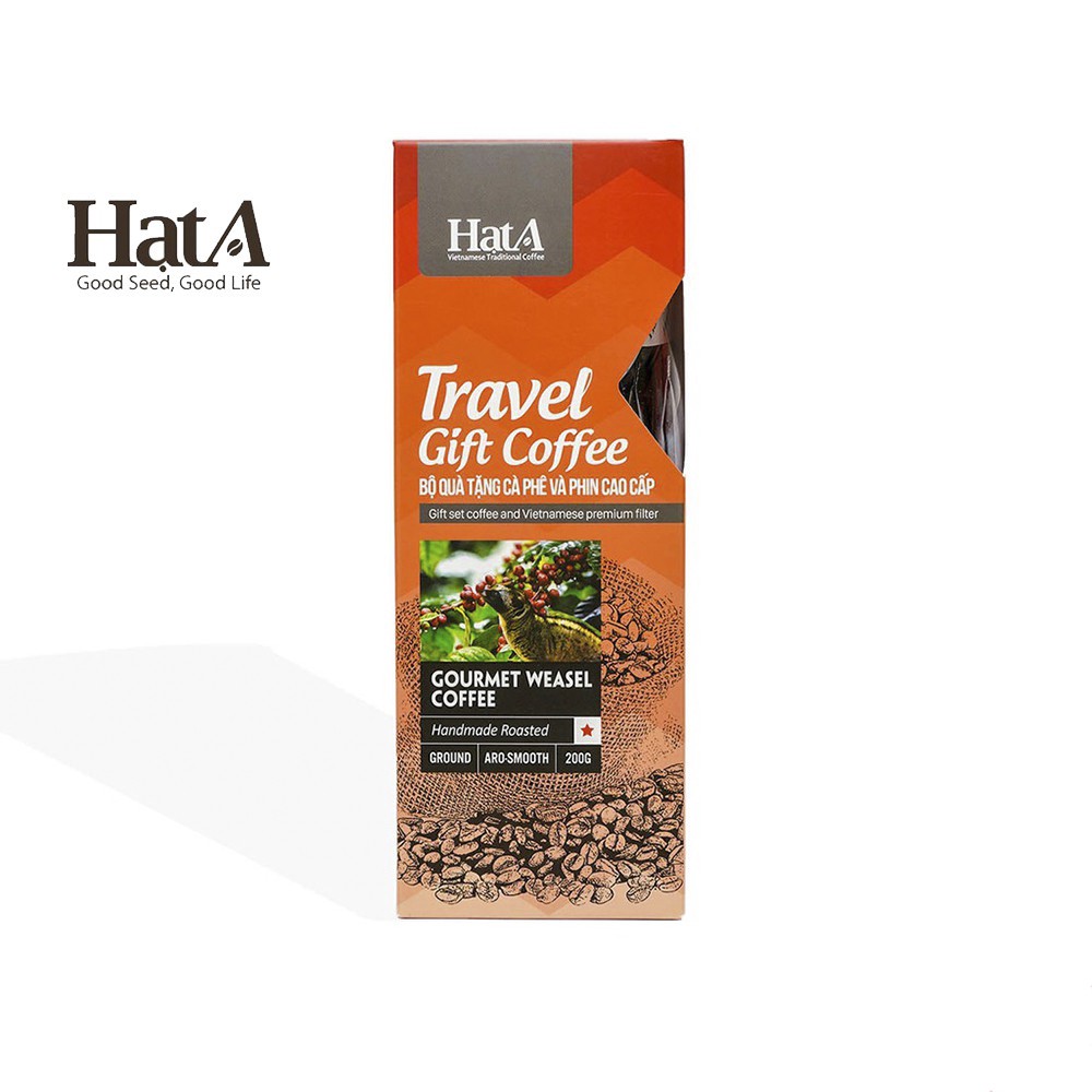 Cà phê chồn rang xay Hạt A Cafe Travel Gift Gourmet Weasel Coffee 100% hạt Arabica nguyên chất 200gr