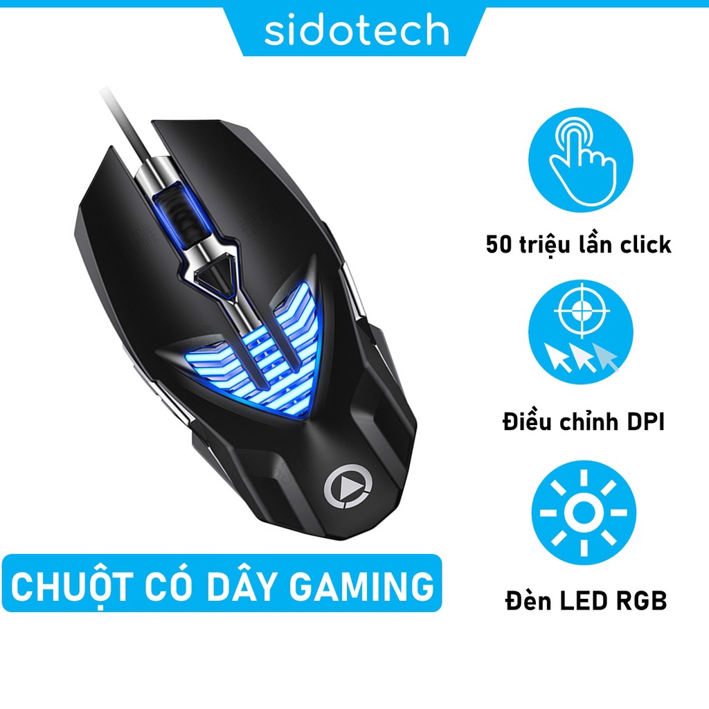 Chuột máy tính gaming chơi game SIDOTECH YINDIAO G4 Pro 800/1200/1600/3200DPI có dây cho game thủ Esport- Chính Hãng