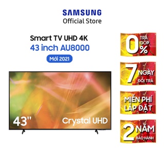 Smart Tivi Samsung Crystal UHD 4K 43 inch UA43AU8000KXXV - Miễn Phí Lắp Đặt