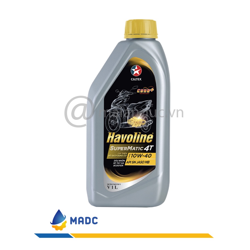 [Combo 24 Chai 1L] Caltex Havoline Super Matic 4T 10W40      1L (nắp vàng)