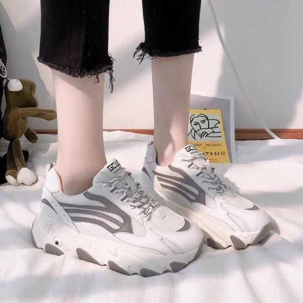 Giầy Nữ 👟FREESHIP👟 Mã giảm giá [GIAY THE THAO] Giày sneaker đế độn phản quang cực cá tính bibi