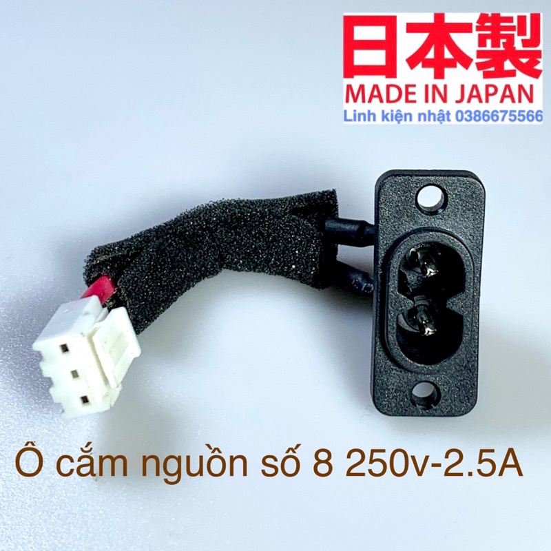 Ổ cắm nguồn số 8 250v/2.5A side 14x34x15mm cao,ngang, sâu. sp chính hãng được làm từ vật liệu chất lượng cao
