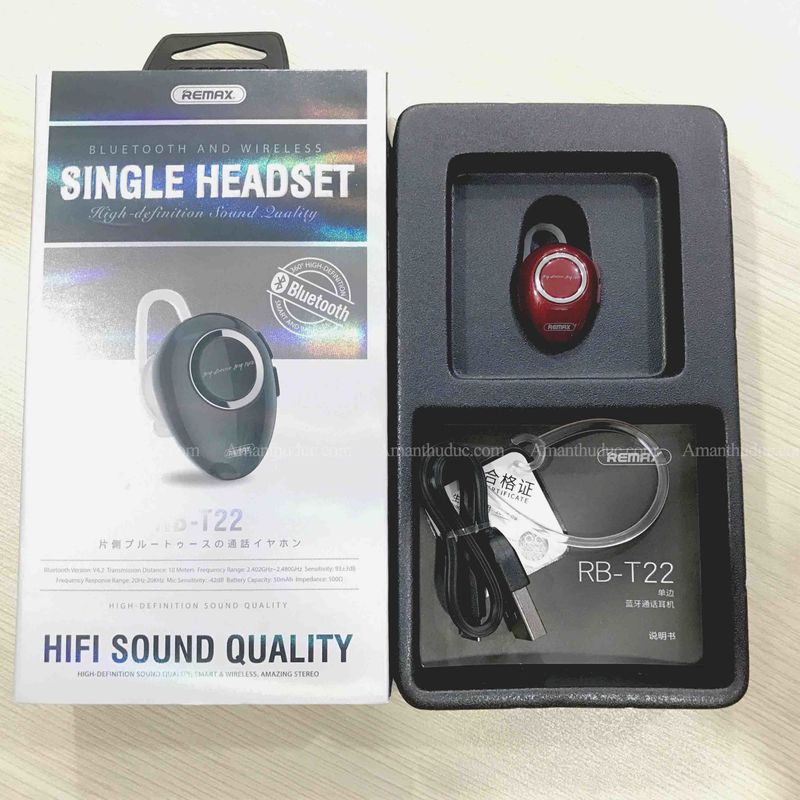 Tai Nghe Bluetooth Remax RB-T22 (Màu đen) – Hàng Chính Hãng