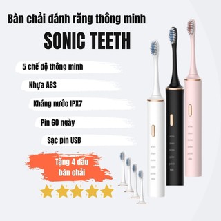 [Tặng 4 Đầu Bàn Chải] Bàn Chải Đánh Răng Điện Tự Động Bàn Chải Đánh Răng Điện SONIC 5 Chế Độ Thông Minh