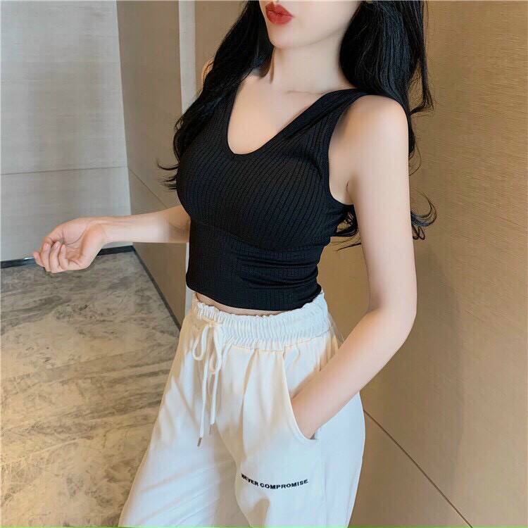 Áo bra nữ chất dệt kim ôm body tôn dáng - áo tập gym tập yoga nữ - áo croptop nữ - Br09 new