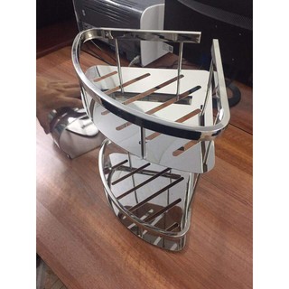 Kệ góc 2 tầng cao cấp inox 304(không gỉ, không ăn mòn, BH 3 năm)