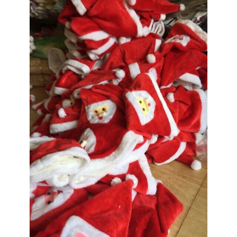 Mũ noel vải nỉ bông dày dặn