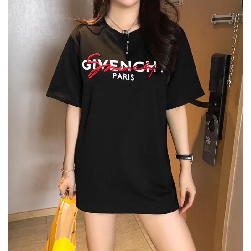 Áo Thun Cotton Ngắn Tay In Chữ Givenchy Thời Trang Cho Nam Và Nữ