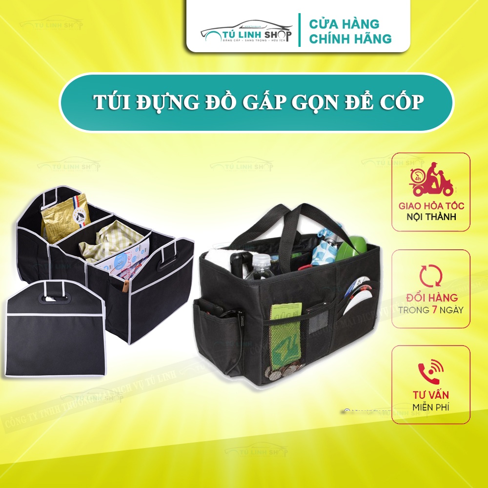 Túi đựng đồ ô tô để cốp, gấp gọn dễ dàng, nhiều ngăn đựng đồ,Thiết Kế Sang Trọng, Hiện Đại [Hàng Cao Cấp]