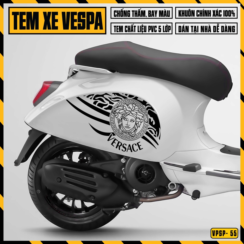 Tem Vespa Sprint / Primavera Thiết Kế Verrsace | VPSP55 | Team Decal Hình Dán Xe Máy Vespa Chống Nước Bền Màu