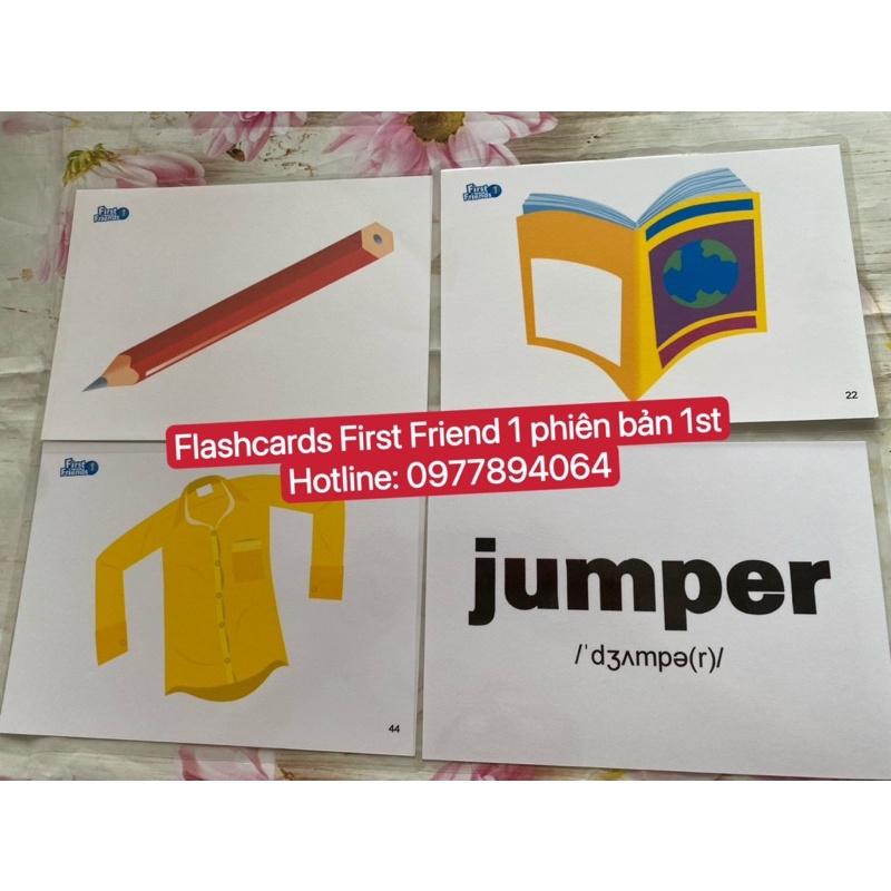 Flashcard  First Friends  1-2 phiên bản 1st kích thước A5 ép plastics bền đẹp