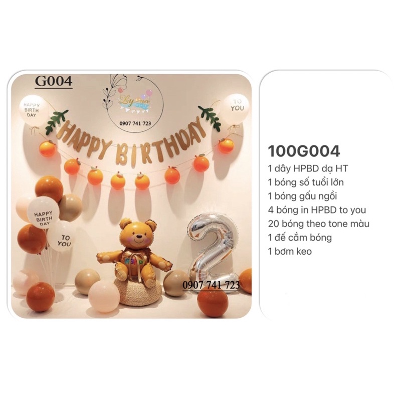 Trang trí sinh nhật, [FREESHIP] Set gấu ngồi style Hàn xinh lung linh