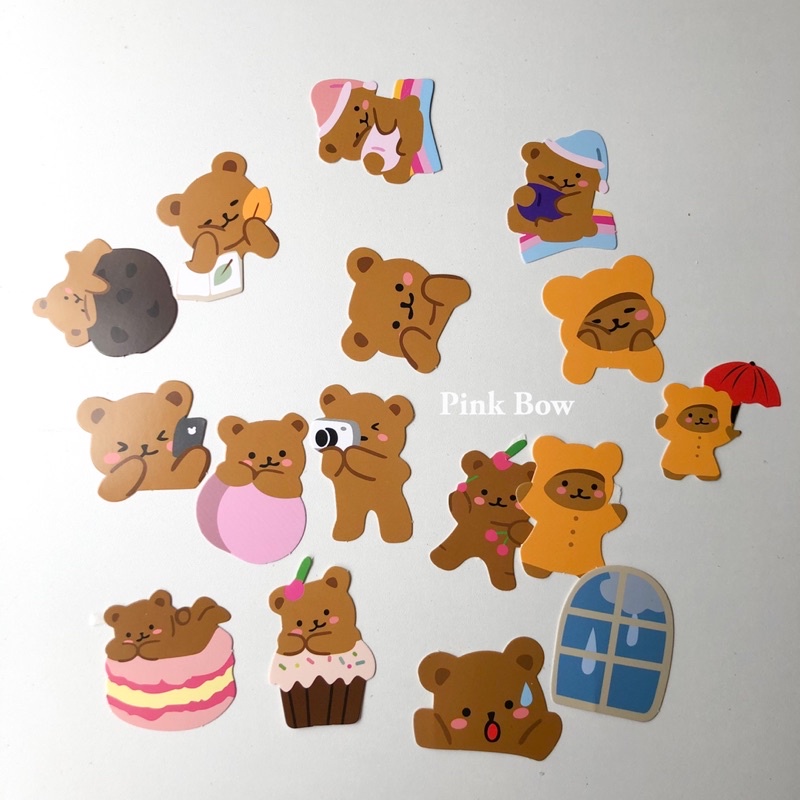 Topper hình con GẤU/HOA đầy đủ kiểu dáng bằng giấy