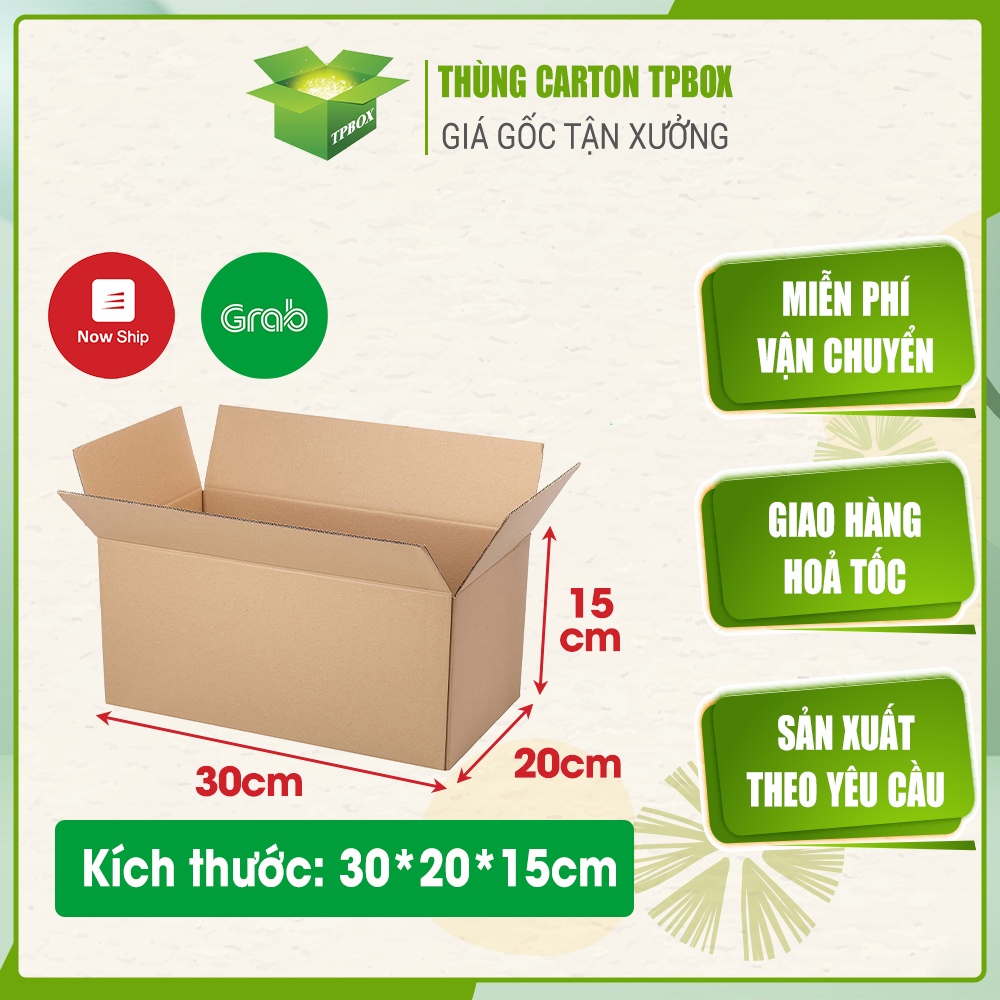 Hộp giấy carton size 30x20x15 siêu rẻ - COMBO 50 HỘP ĐÓNG HÀNG