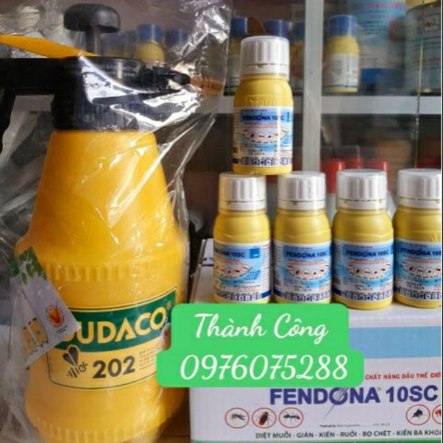 Thuốc diệt muỗi gián kiến Fendona 50ml+1bình xịt Dudaco 2 lít