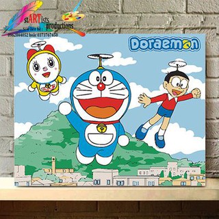 Tranh sơn dầu tự tô số hóa tự tô hoạt hình - Nobita Doreamon